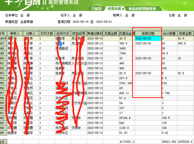 千方百剂的经营历程内增加销售单的结算日期